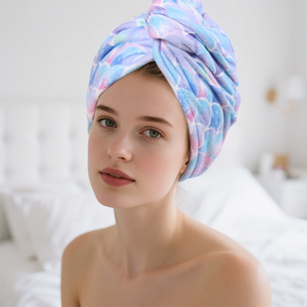Hair Turban Towel - High Absorbent Printed Hair Towel Wrap