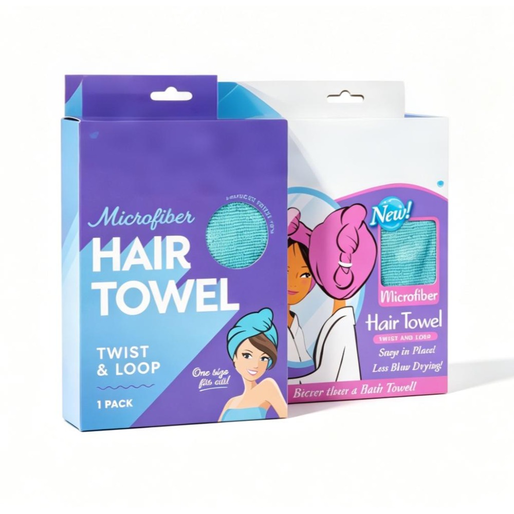 Hair Turban Towel - Peacock Blue Microfiber Hair Twist Towel