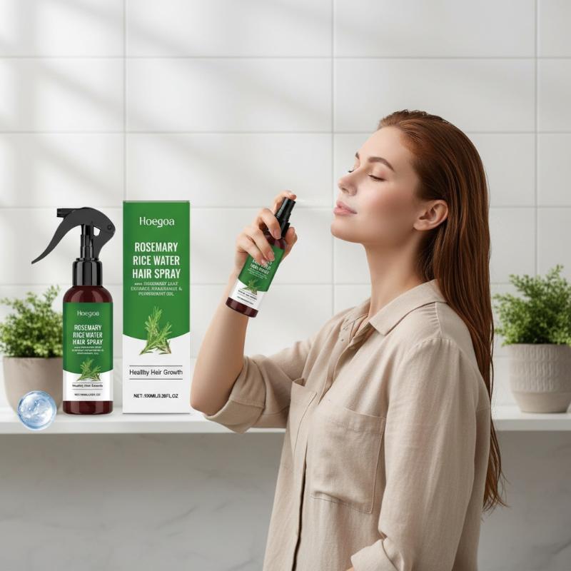 Hair Care With Rice Water - Rosemary Hair Growth Spray with Rice