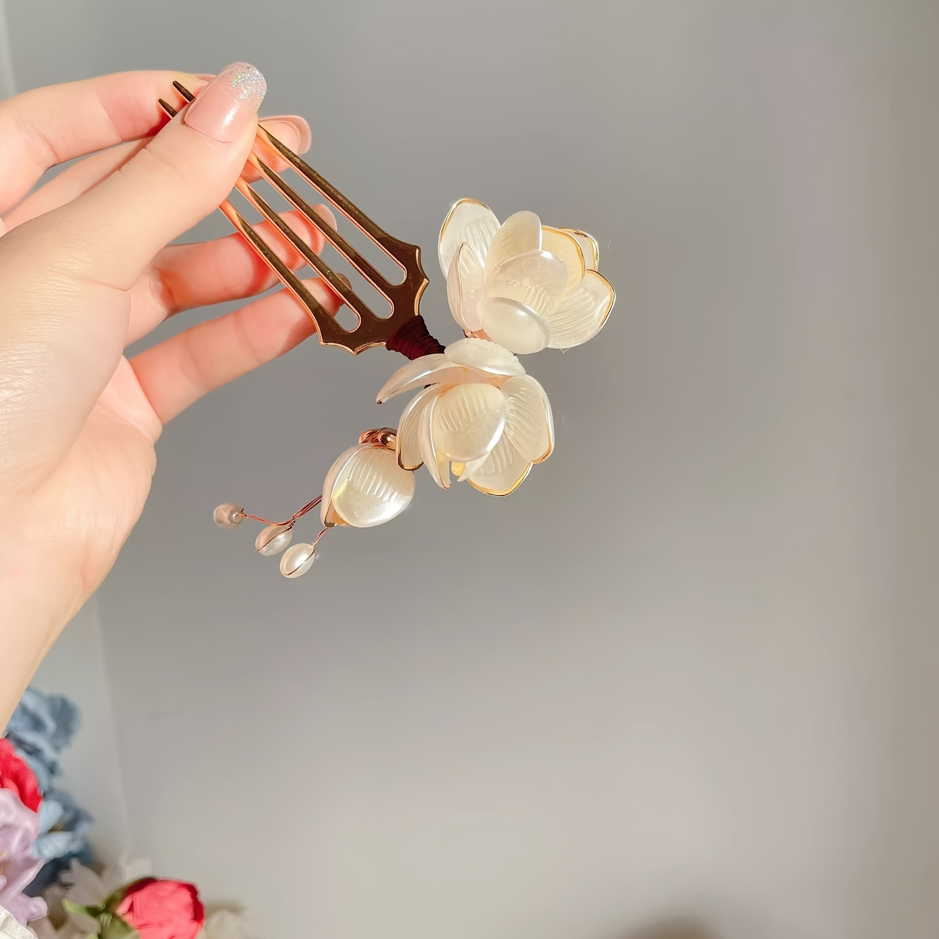 Hair Care Japanese - Chinese Style Shell Magnolia Flower Hair