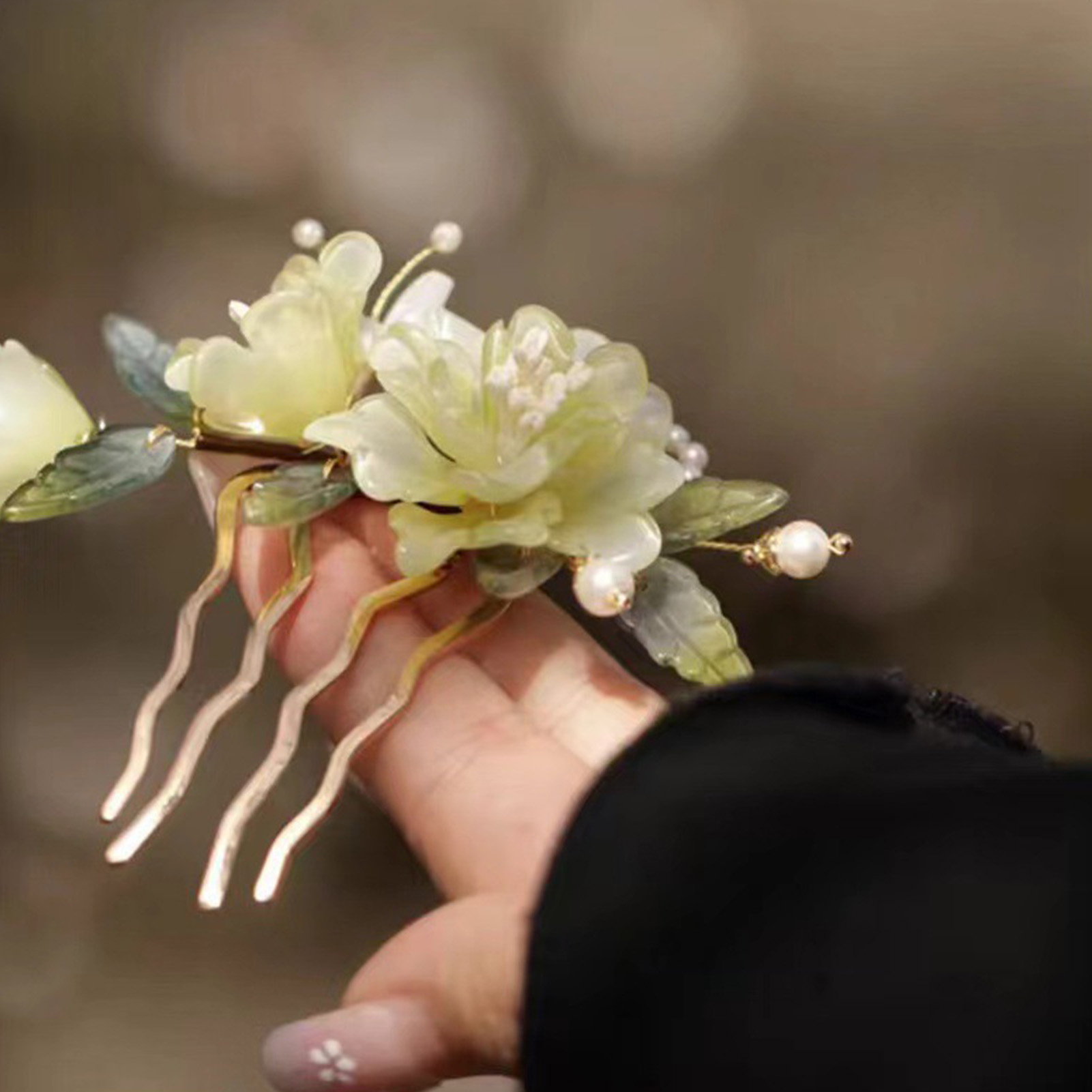 Vintage U Shape Peony Hairpin  - Hair Care Japanese ulasan dan harga