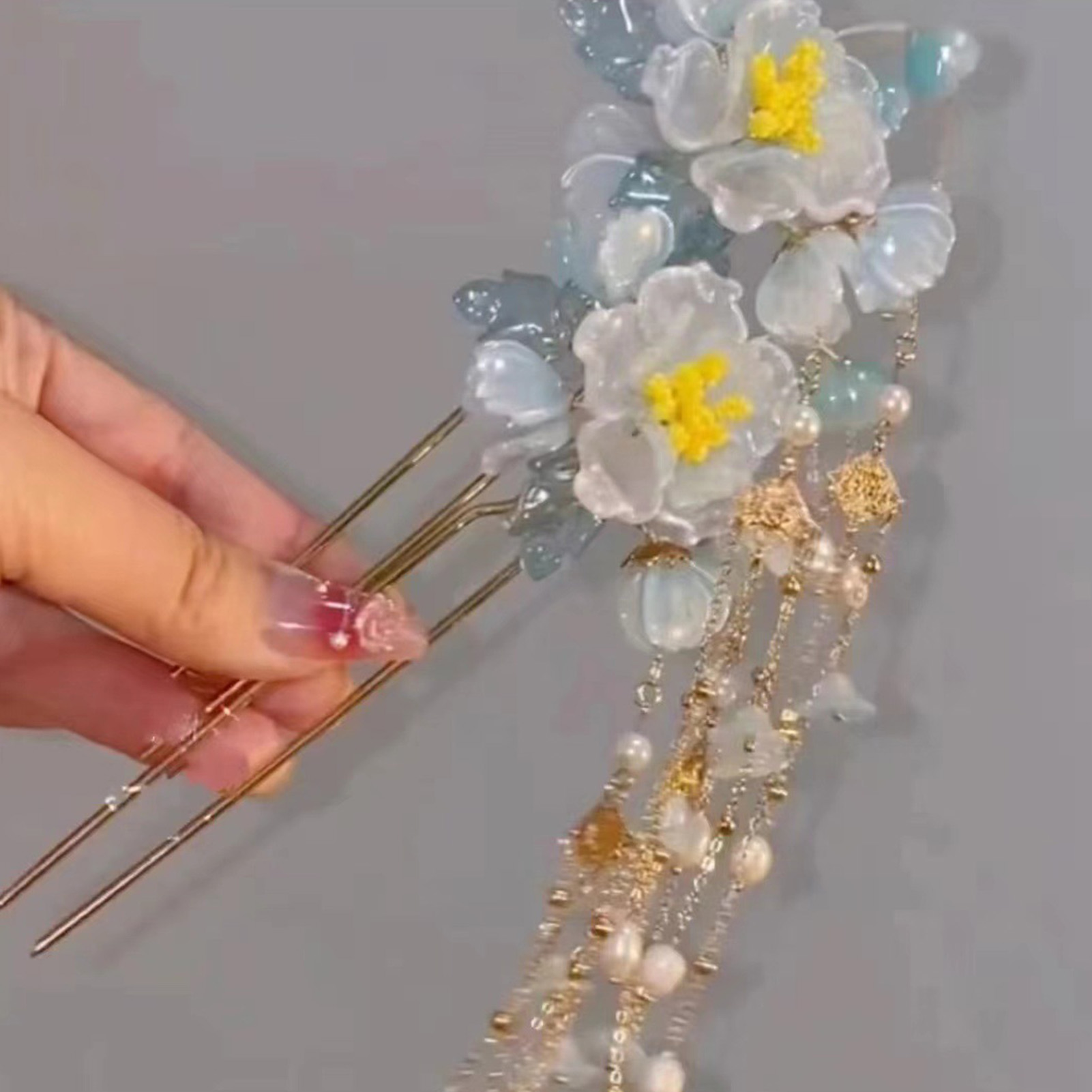 Vintage U Shape Peony Hairpin  - Hair Care Japanese ulasan dan harga