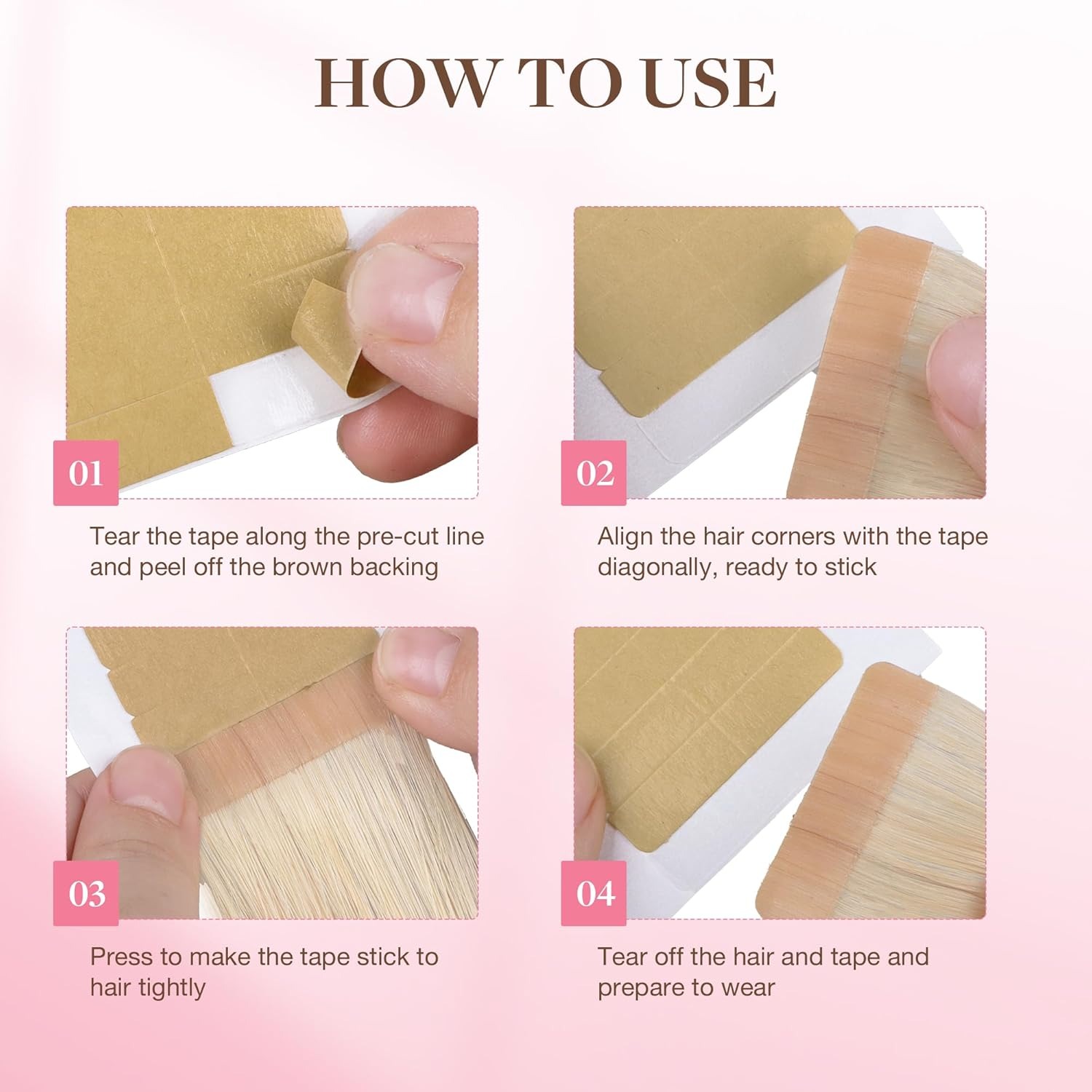 72Tabs(6sheets）Hair Extension  - Hair Extension Tape In ulasan dan harga