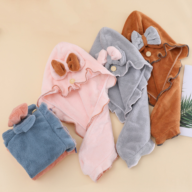 Fleece Solid Color Hair Towel  - Hair Turban Towel ulasan dan harga