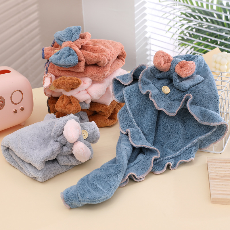 Fleece Solid Color Hair Towel  - Hair Turban Towel ulasan dan harga
