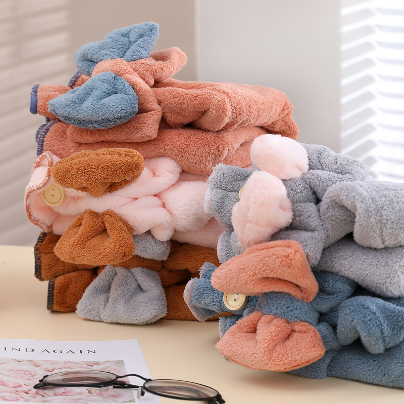 Fleece Solid Color Hair Towel  - Hair Turban Towel ulasan dan harga