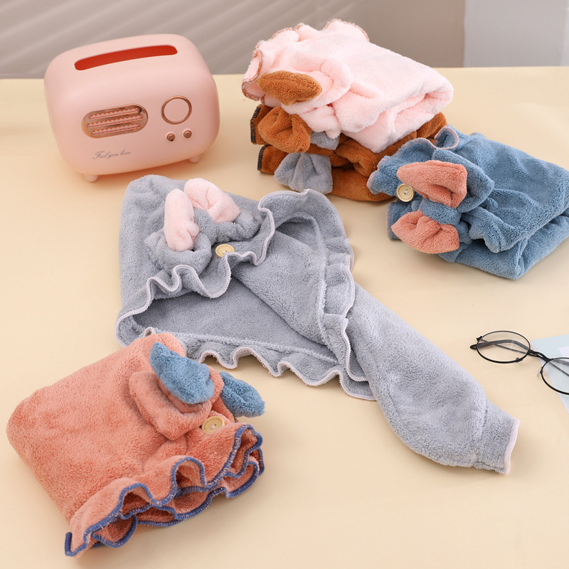 Fleece Solid Color Hair Towel  - Hair Turban Towel ulasan dan harga