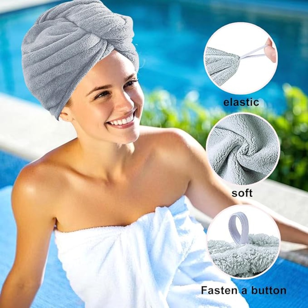 Quick Dry Hair Towel Wrap Anti - Hair Turban Towel ulasan dan harga
