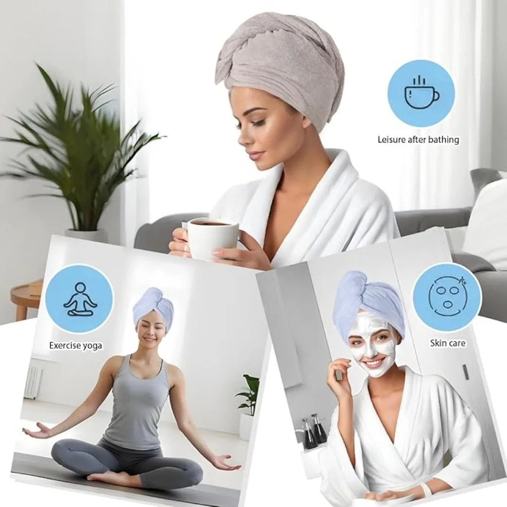 Quick Dry Hair Towel Wrap Anti - Hair Turban Towel ulasan dan harga