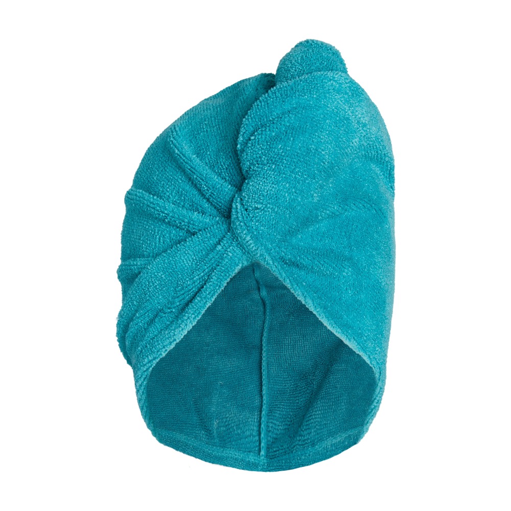Peacock Blue Microfiber Hair T - Hair Turban Towel ulasan dan harga