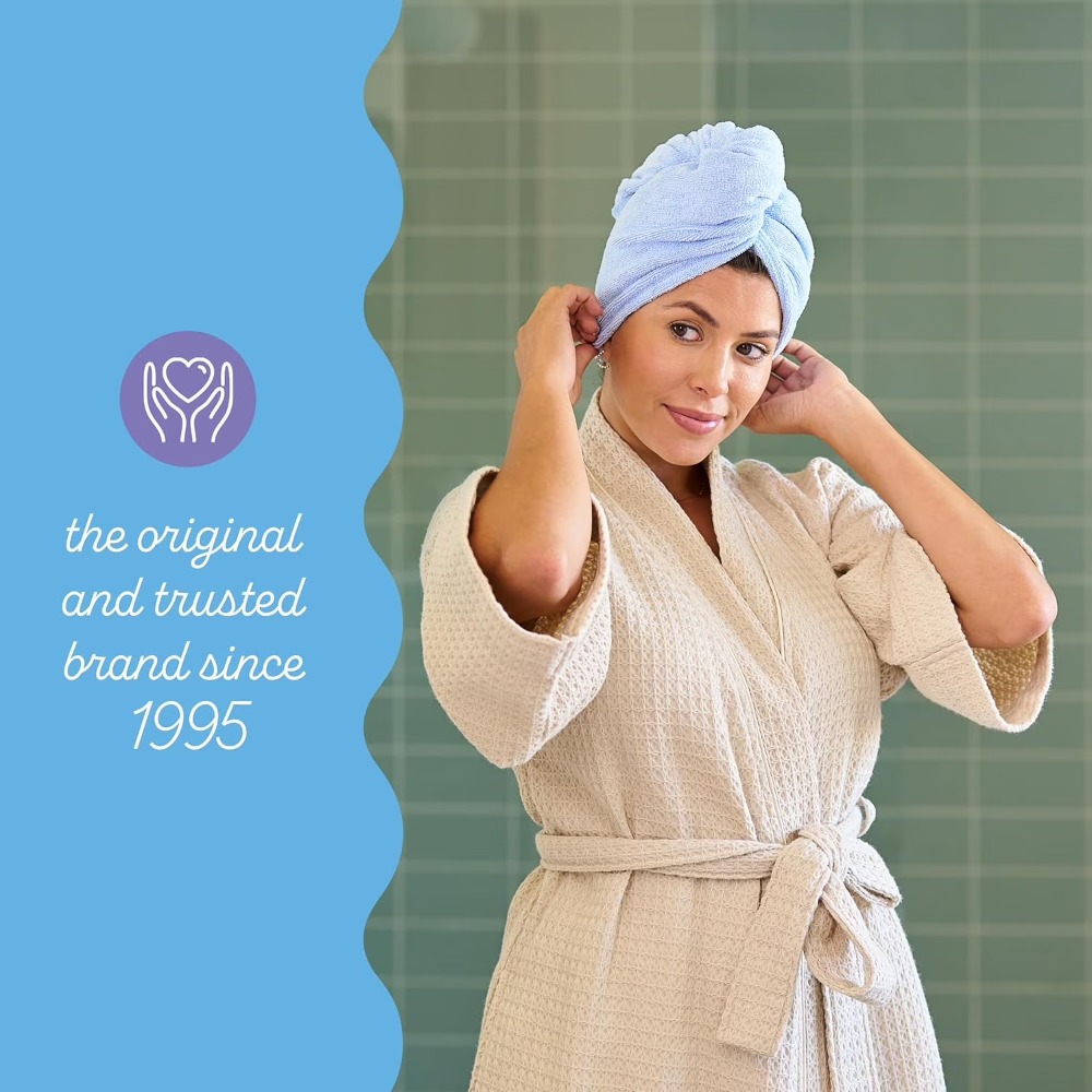 Peacock Blue Microfiber Hair T - Hair Turban Towel ulasan dan harga