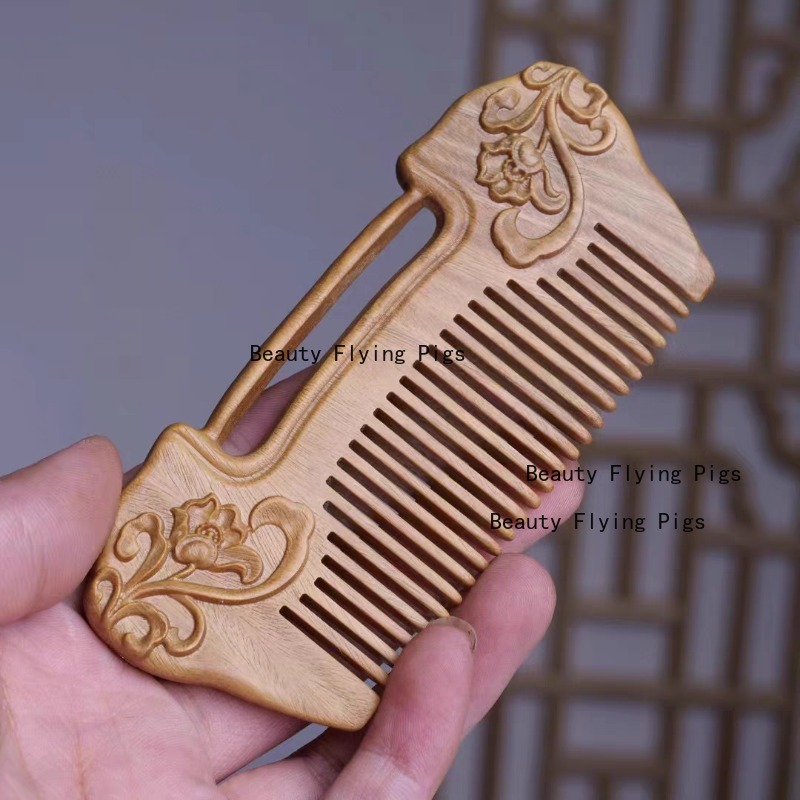 1pc Wooden Carving Comb Scalp  - Hair Care Japanese ulasan dan harga
