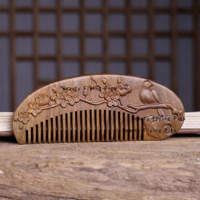 1pc Wooden Carving Comb Scalp  - Hair Care Japanese ulasan dan harga