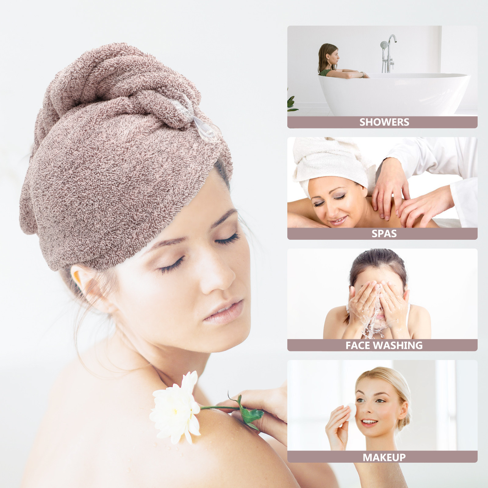 2Pcs Coral Fleece Hair Drying  - Hair Turban Towel ulasan dan harga