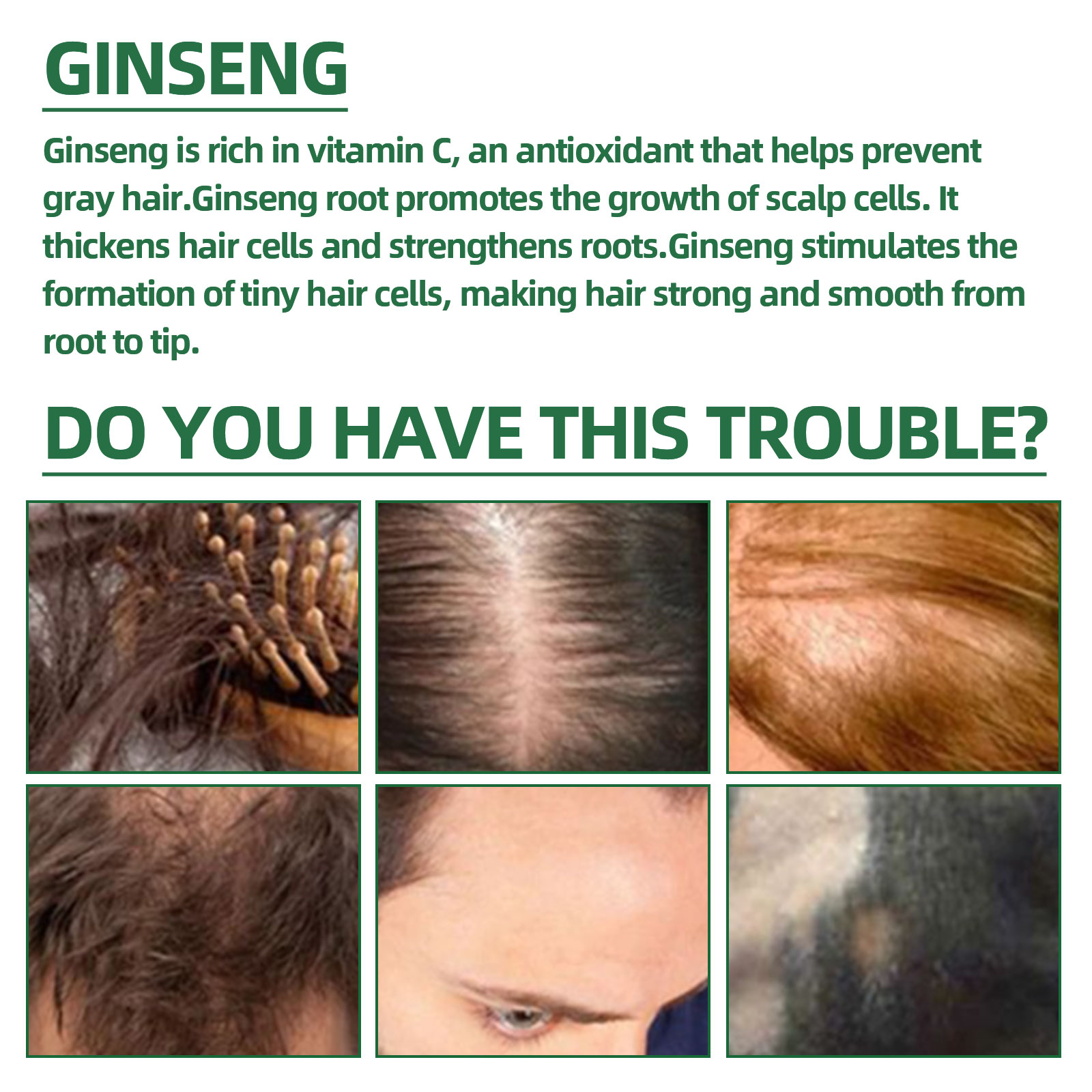 Natural Herbal Ginseng Hair Ca - Hair Care Natural Products ulasan dan harga