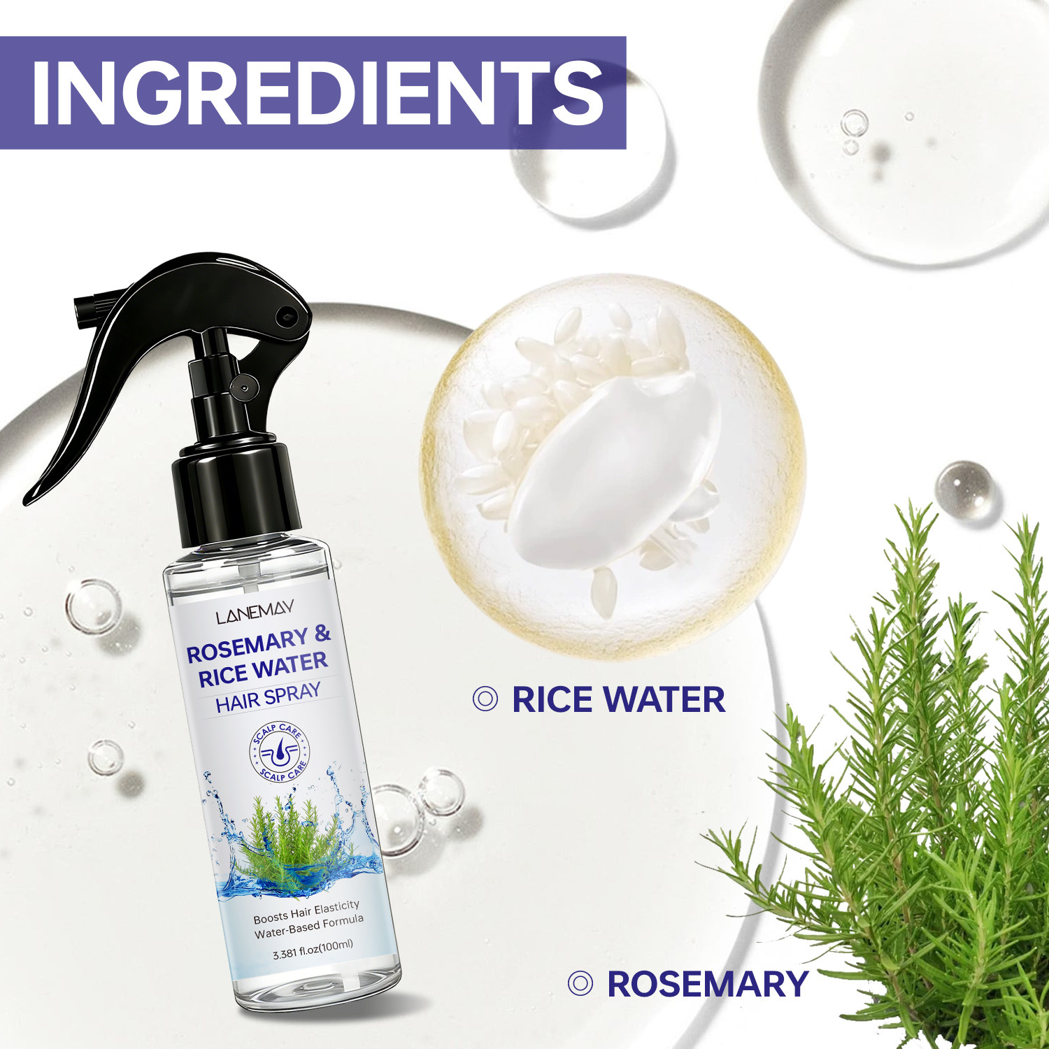 Rosemary & Rice Water Hair Spr - Hair Care With Rice Water ulasan dan harga