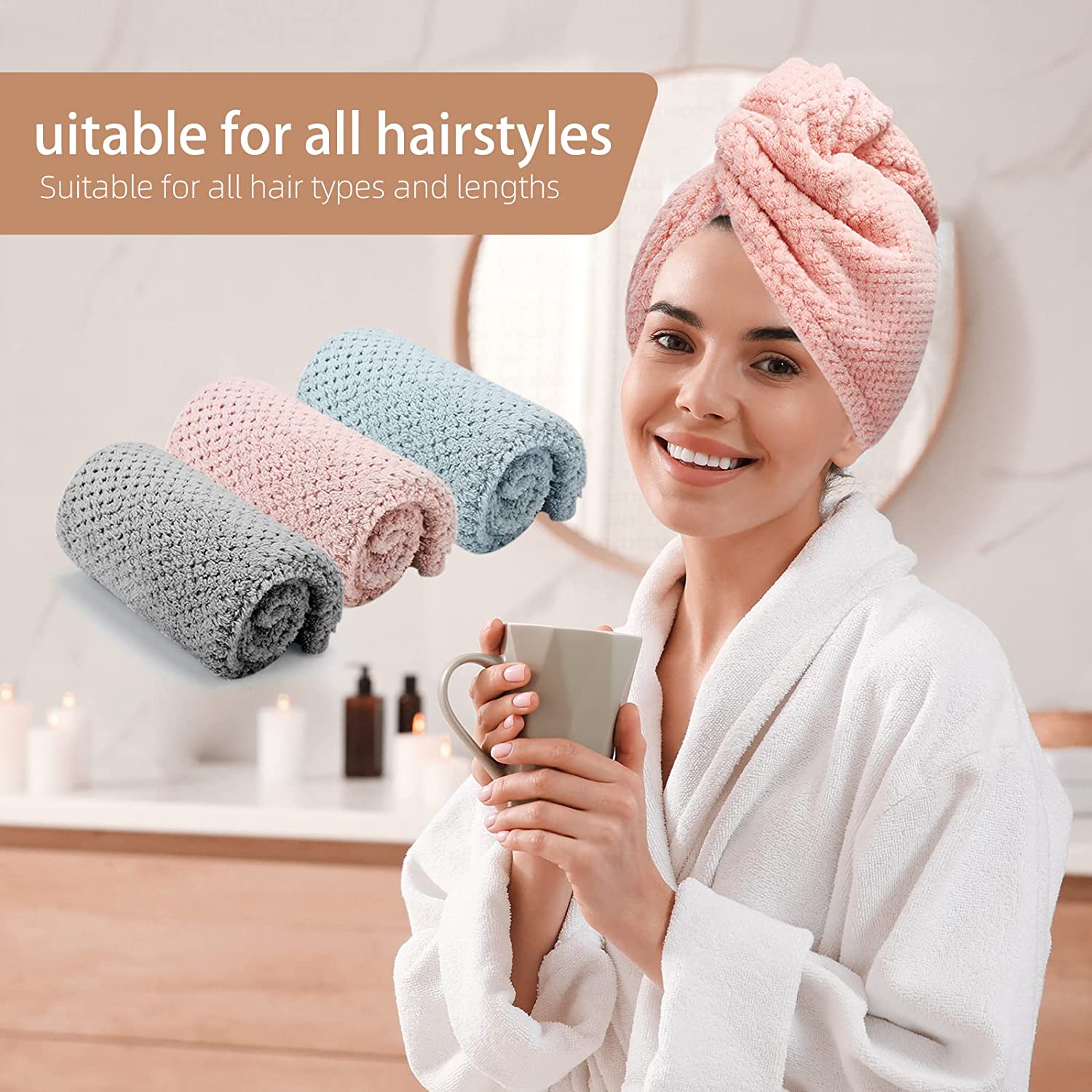 Women's Dry Hair Towel (Dry Ha - Hair Turban Towel ulasan dan harga
